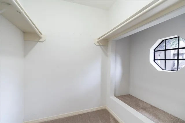 a view of small space with racks on the wall