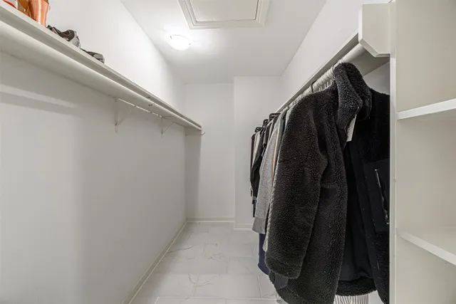 a close view of walk in closet