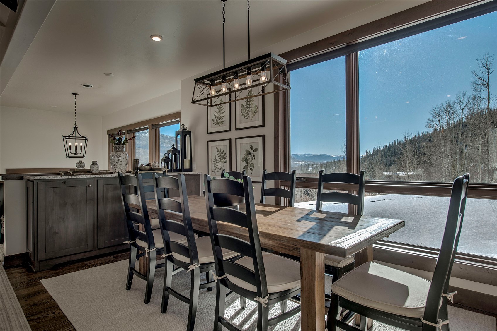 307 Maryland Creek Road Silverthorne, CO 80498 - Photo 7 of 47 Dining room featuring large windows and mountain view