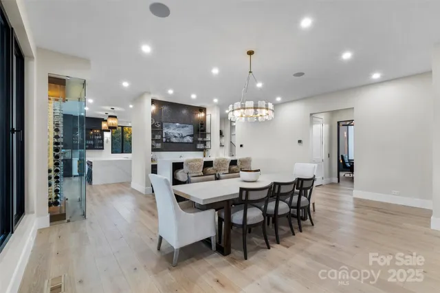 a view of a dining area with furniture