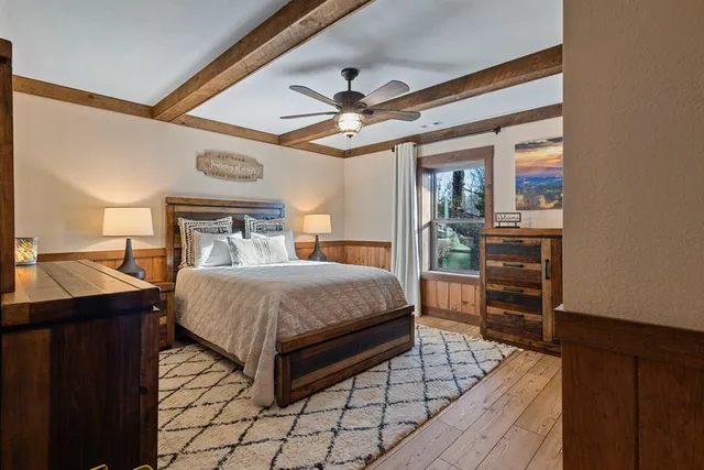 a view of a table and chairs in patio