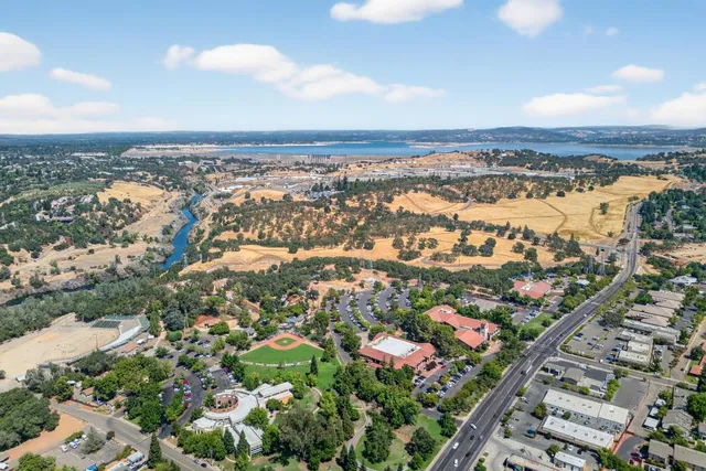 an aerial view of a city
