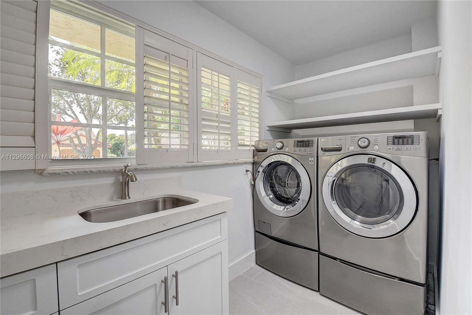 2875 Northwest 28th Street Boca Raton, FL 33434 - Photo 14 of 32 a utility room with sink dryer and washer
