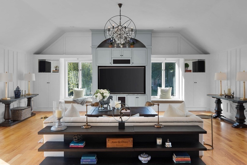 6 David Drive Andover, MA 01810 - Photo 26 of 41 a living room with fireplace furniture and a flat screen tv