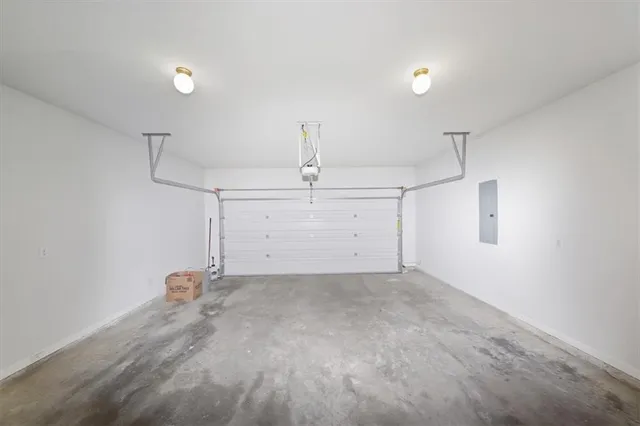 a view of a room with garage
