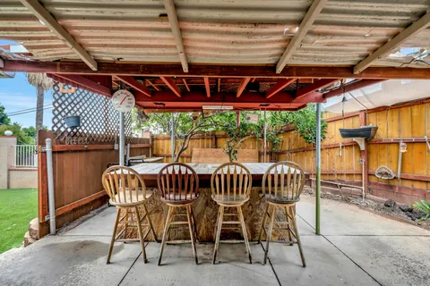 a view of an outdoor space with seating area