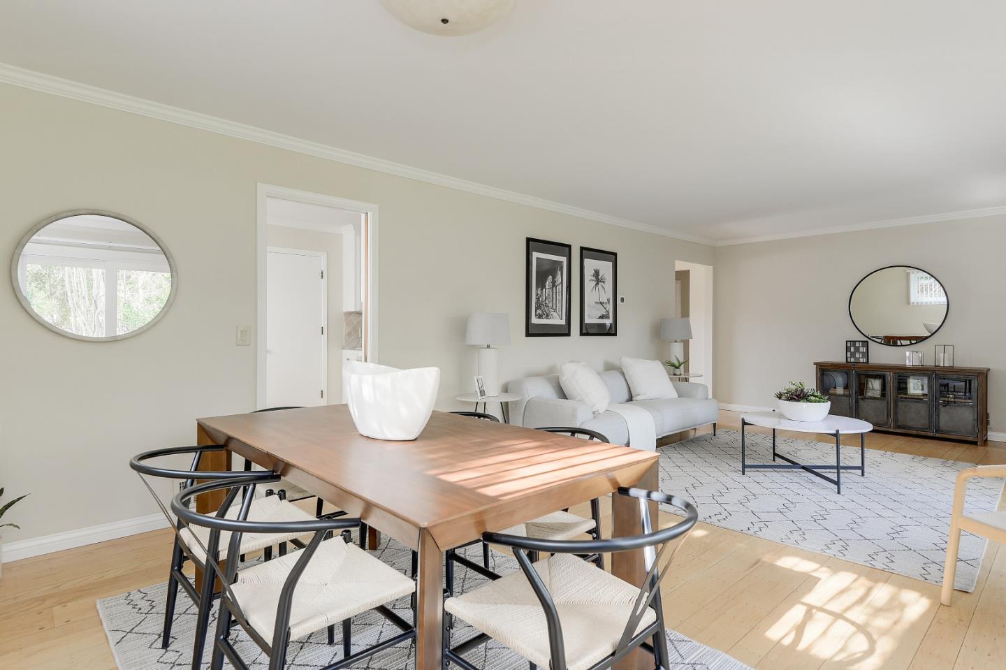 10510 Creston Drive Los Altos, CA 94024 - Photo 12 of 25 a view of a dining room with furniture and a mirror