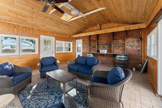 a view of a livingroom with a flat screen tv