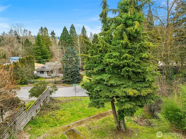 a view of a yard in front of the house