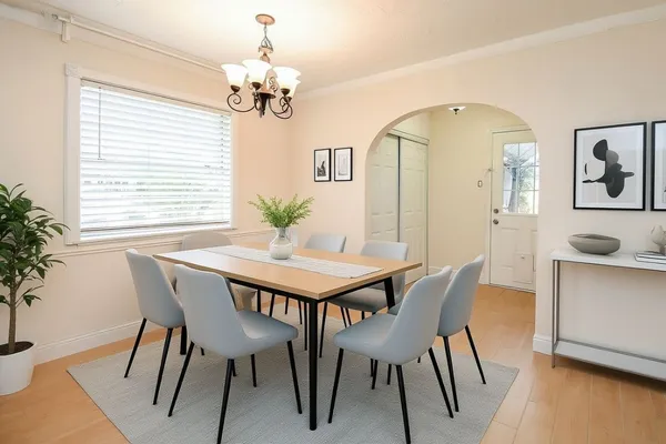 a view of backyard and entertaining space