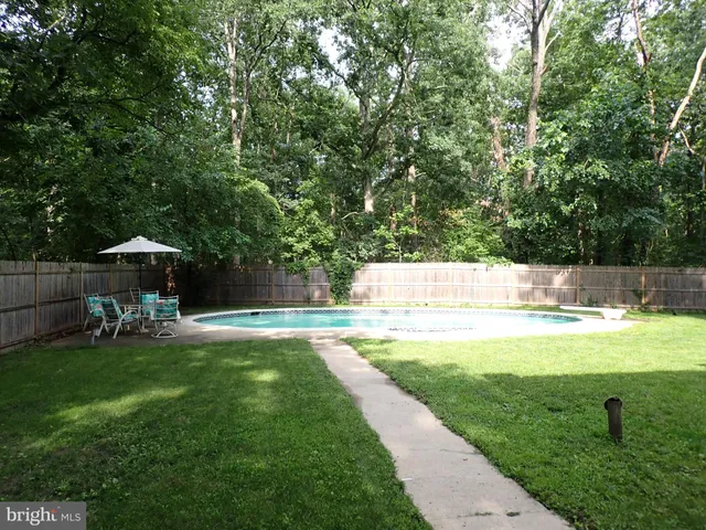 a view of a garden with a bench