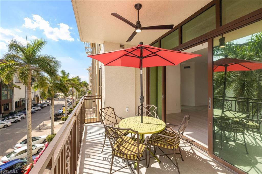 9123 Strada Place, Unit 7316 Naples, FL 34108 - Photo 28 of 47 Balcony with a ceiling fan
