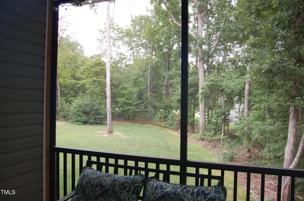 a view of backyard of house