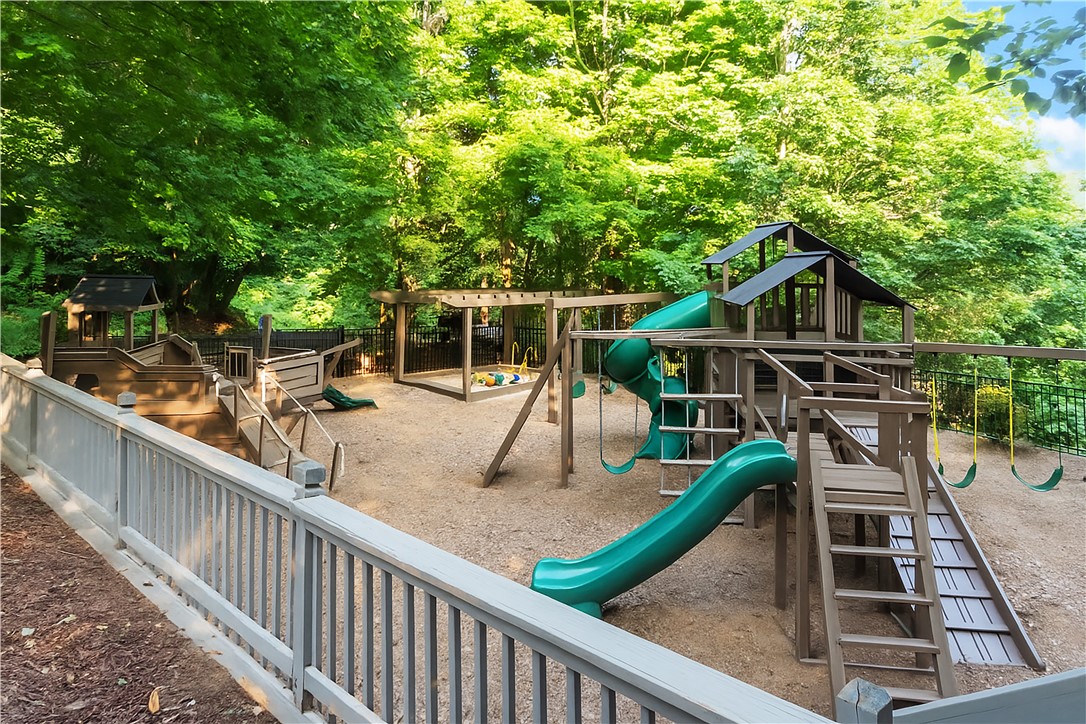 39 Raptor Way Landrum, SC 29356 - Photo 16 of 50 This expansive outdoor playset offers endless recreation amidst lush greenery, perfect for active enjoyment.