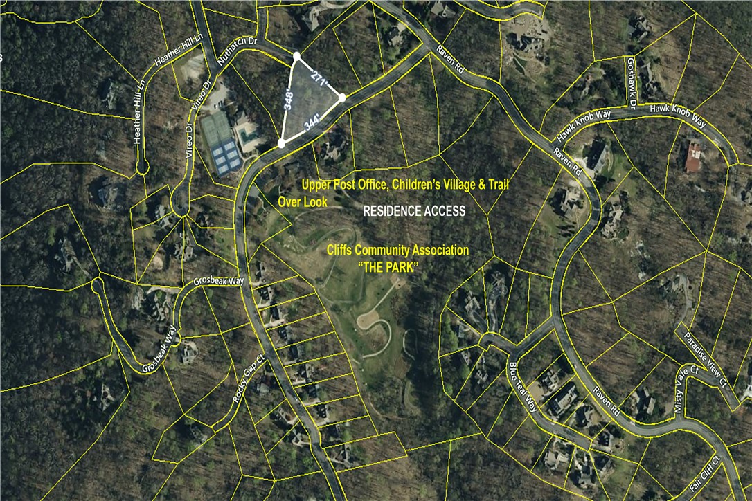 39 Raptor Way Landrum, SC 29356 - Photo 10 of 50 Explore this aerial view featuring roads and property lines.