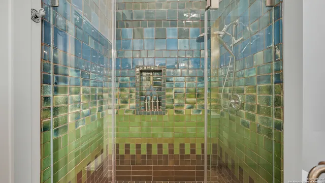 a bathroom with a shower