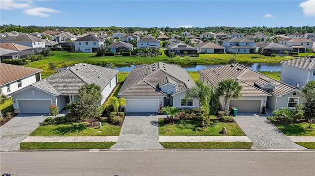an aerial view of multiple house