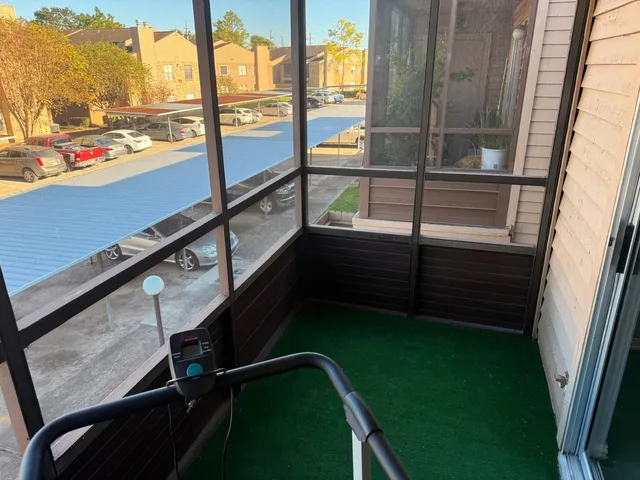 a view of an outdoor space with seating area