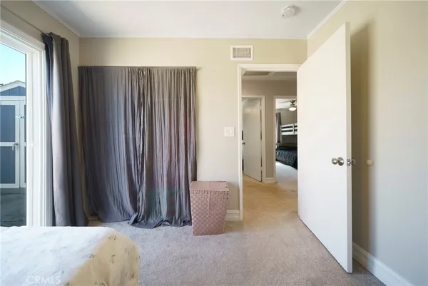 a view of a bedroom with closet and garden