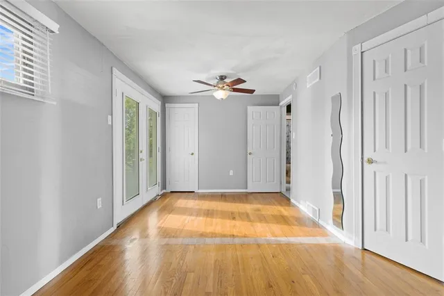 a view of a room with a staircase