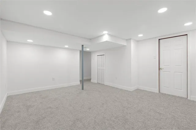 an empty room with an entryway
