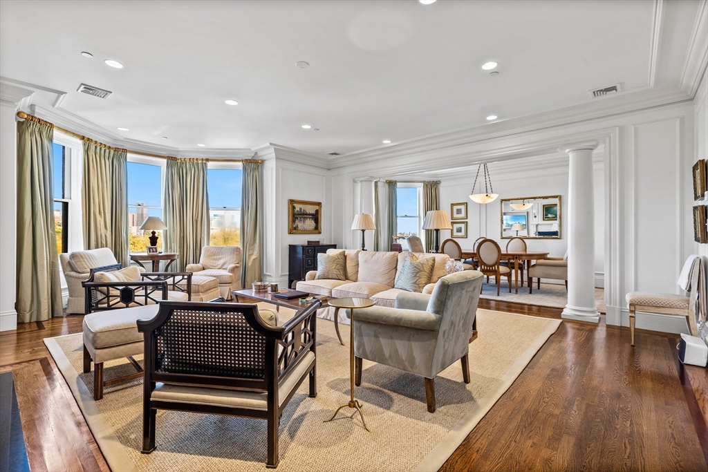 348 Beacon Street, Unit 4 Boston, MA 02116 - Photo 6 of 35 a living room with furniture and wooden floor