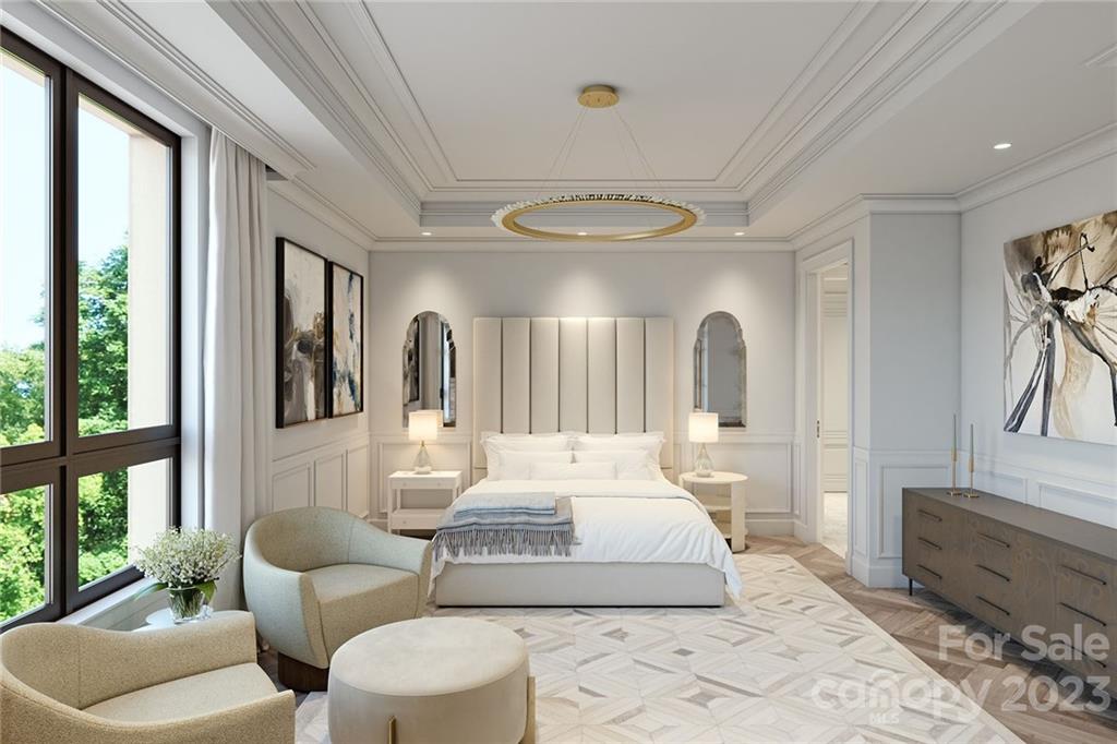 130 Cherokee Road, Unit 103 Charlotte, NC 28207 - Photo 22 of 29 a bedroom with furniture and a large window