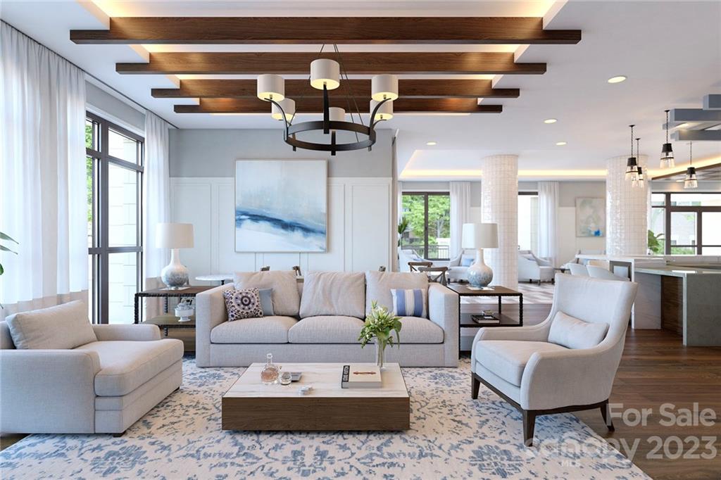 130 Cherokee Road, Unit 103 Charlotte, NC 28207 - Photo 10 of 29 a living room with furniture and a large window