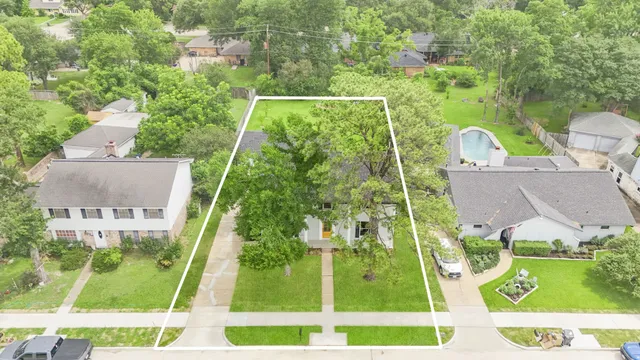 an aerial view of a house