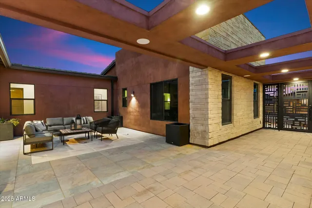 a outdoor living space with furniture