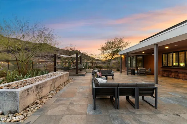 a outdoor space with furniture