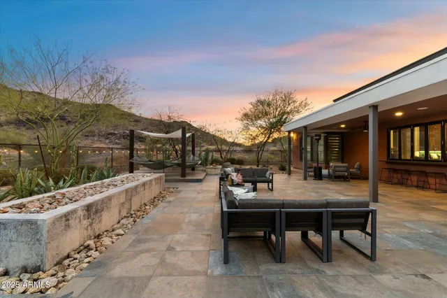 a outdoor space with furniture