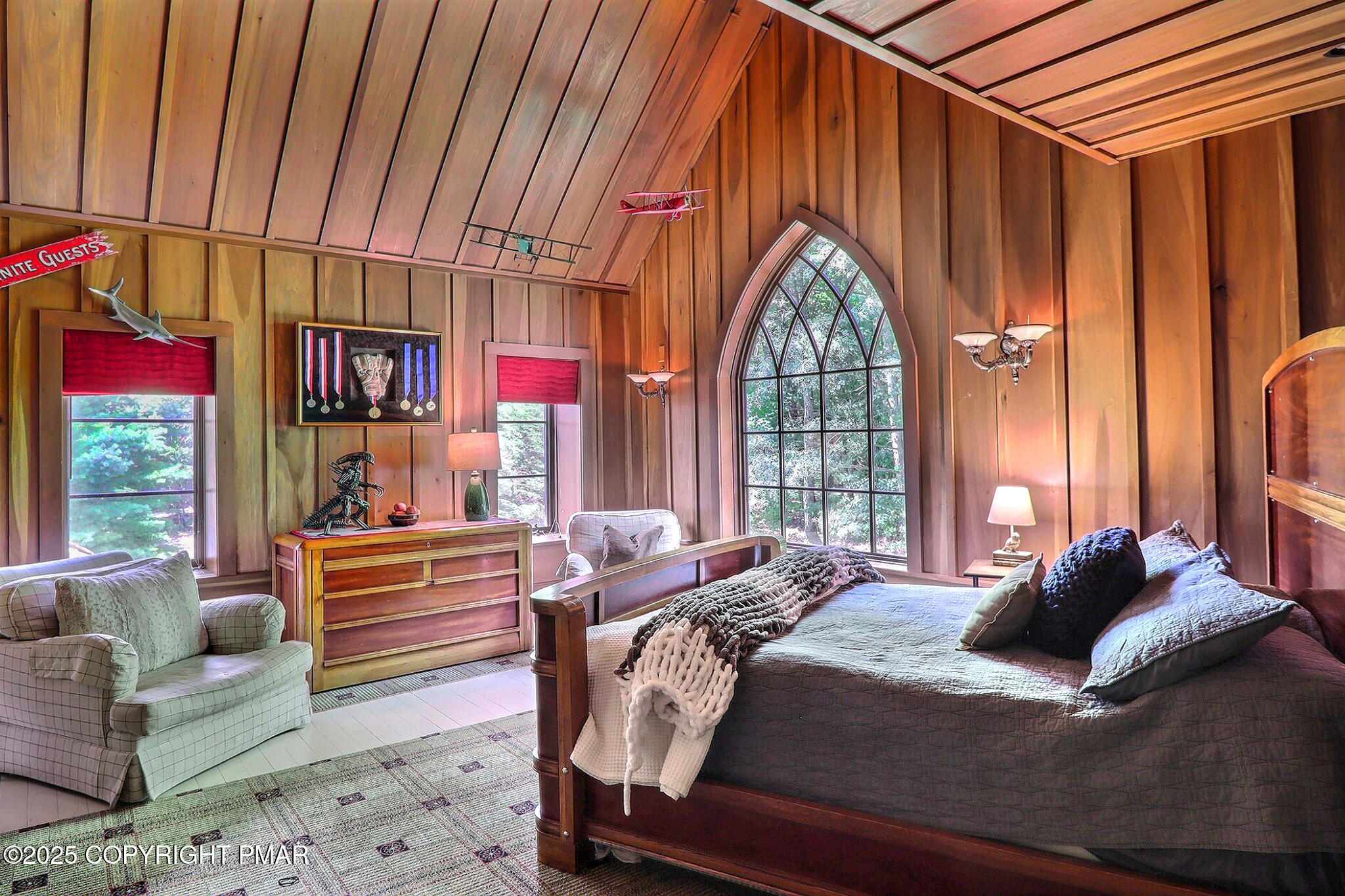 1212 Burger Hollow Road Effort, PA 18330 - Photo 101 of 138 a bedroom with a bed and large windows