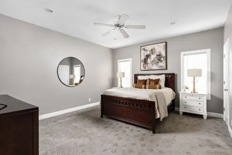 a view of field with trees in the background