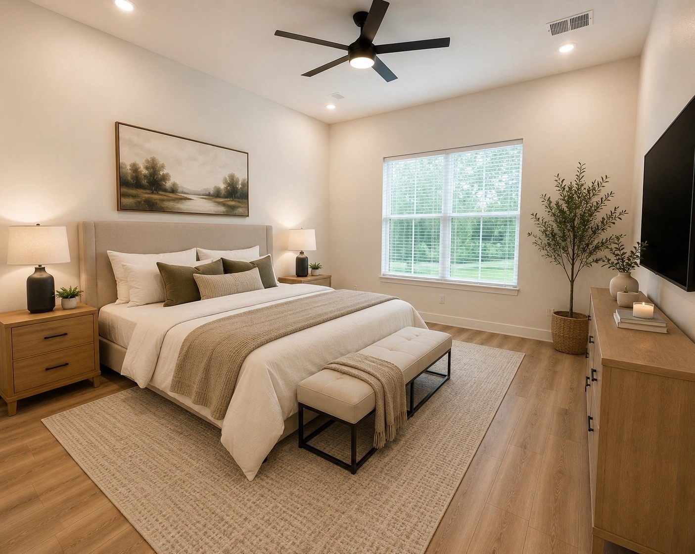 5312 Denmark Street Houston, TX 77028 - Photo 15 of 23 Master Suite - Virtually staged to illustrate the room’s design potential. Furniture and décor shown are digitally added and are not included with the property.