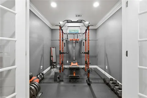 a view of a hallway with couch