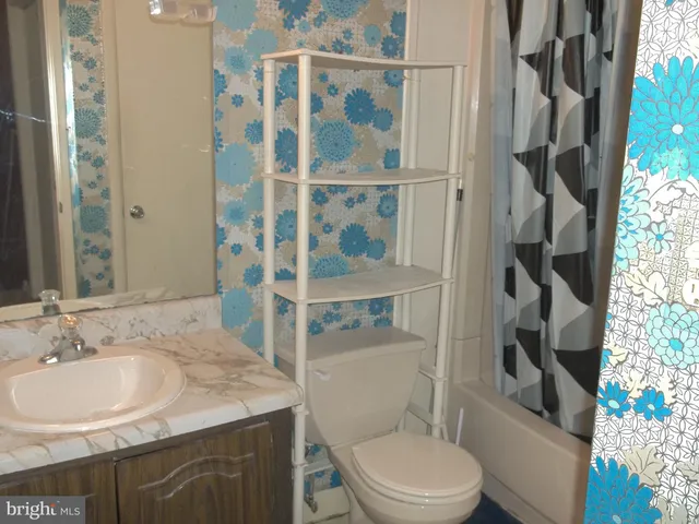 a bathroom with a sink toilet vanity and shower