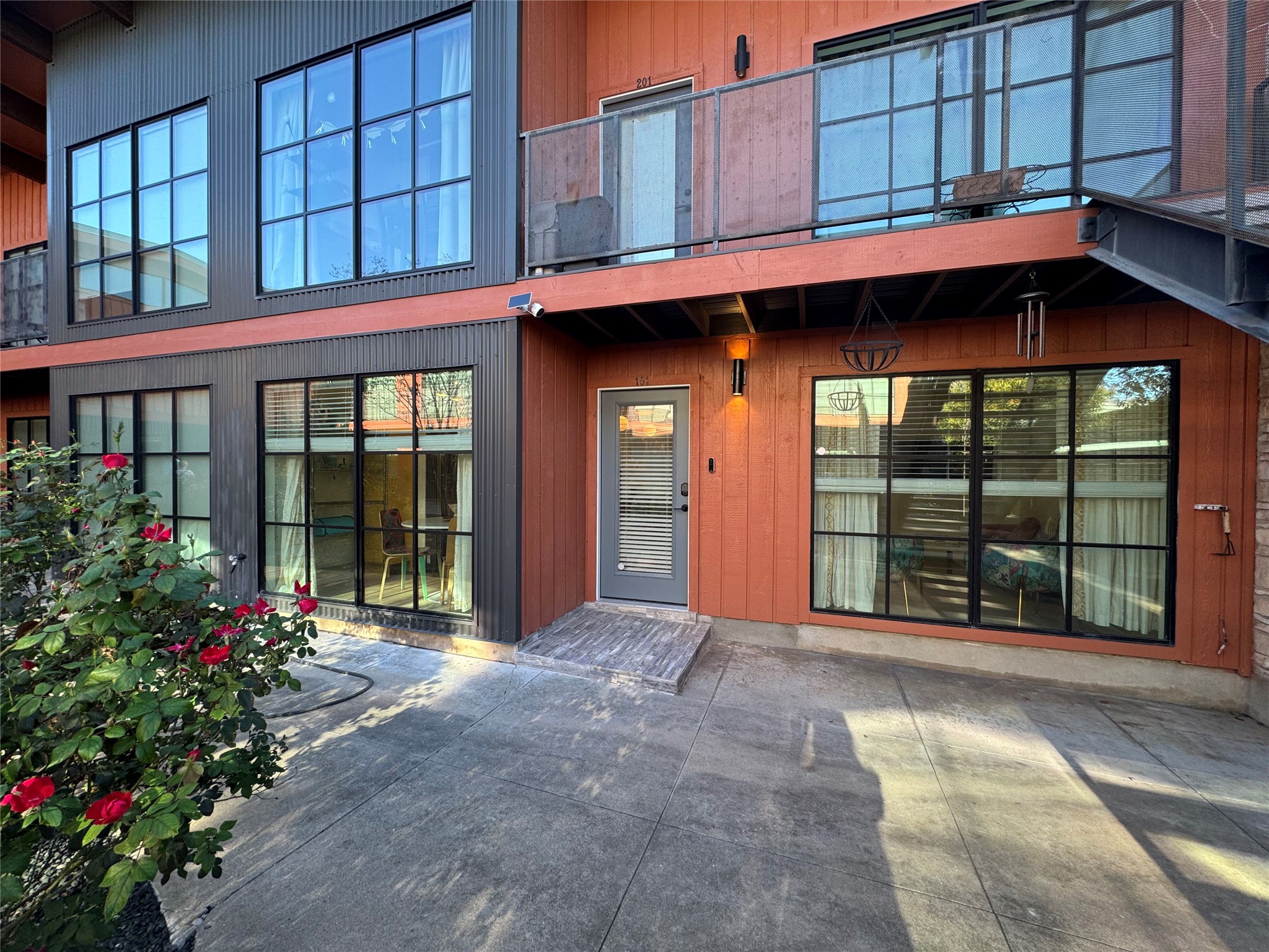 Doorway to property with a patio