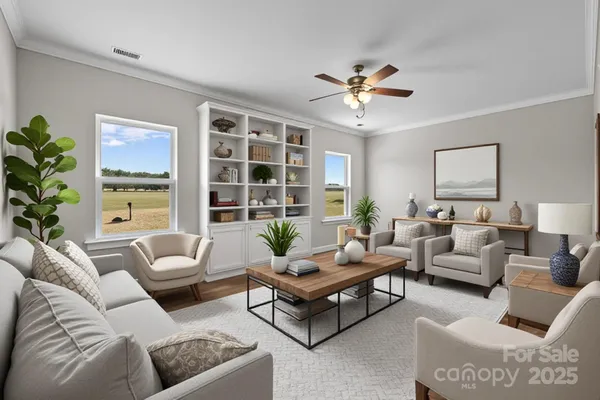 a bedroom with a bed and furniture