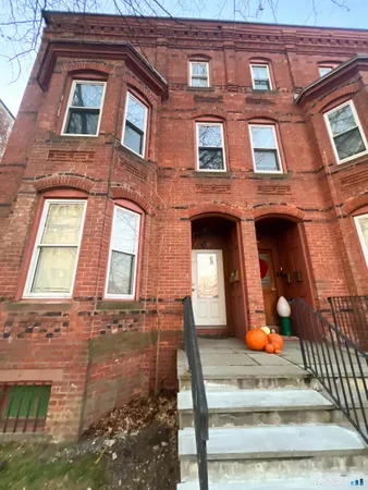 front view of a brick house