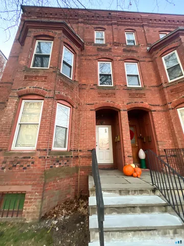 front view of a brick house