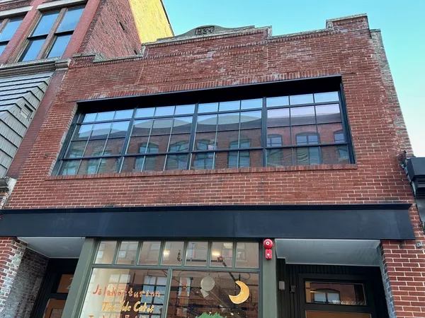 a front view of a building