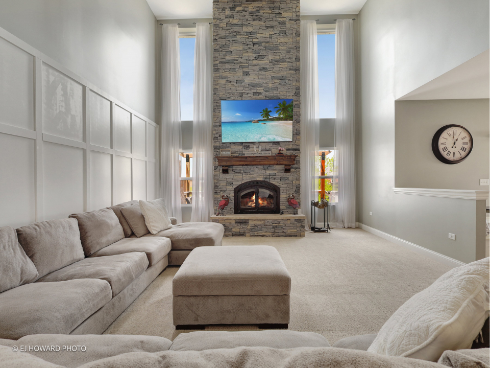 16308 Palomino Path Manhattan, IL 60442 - Photo 15 of 39 a living room with furniture and a fireplace