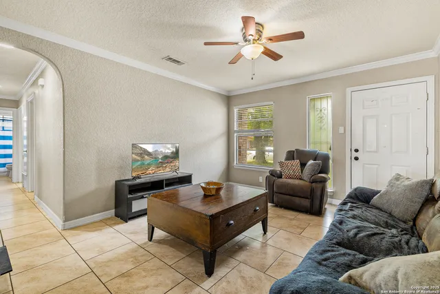 a living room with furniture