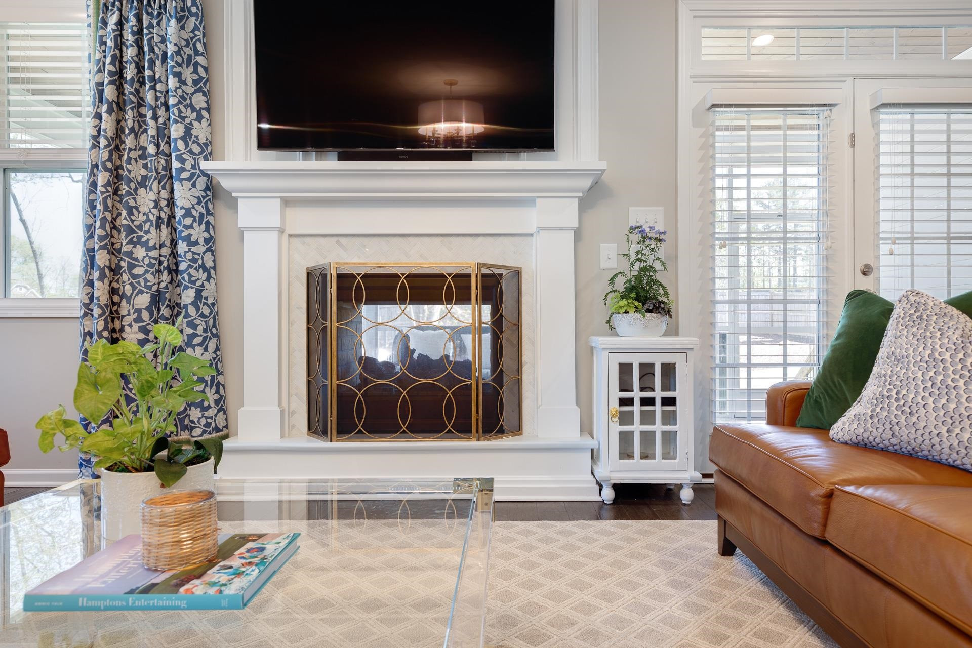 1010 Valley Rose Way Durham, NC 27712 - Photo 19 of 40 a living room with furniture and a fireplace