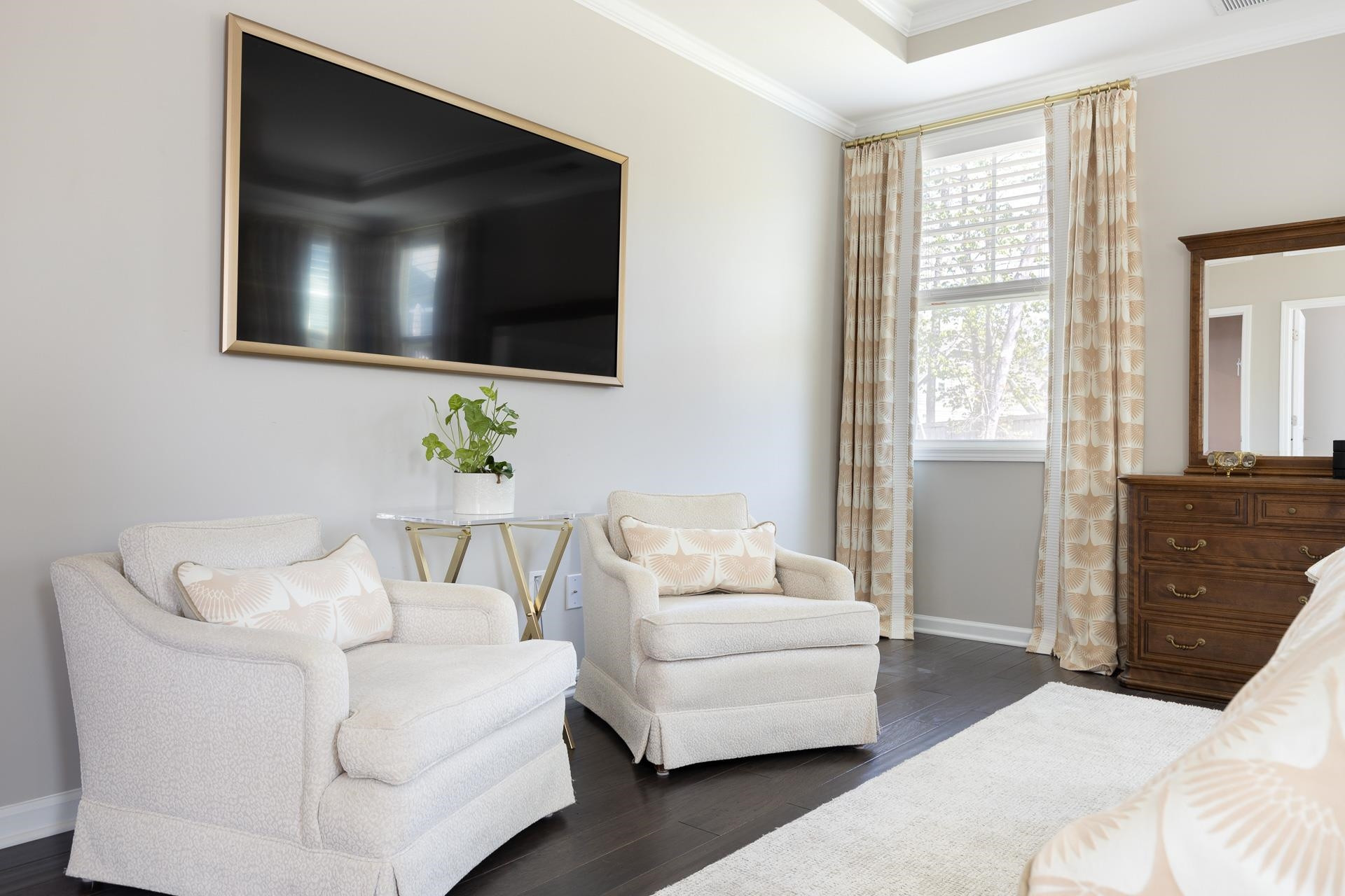 1010 Valley Rose Way Durham, NC 27712 - Photo 25 of 40 a living room with furniture and a flat screen tv