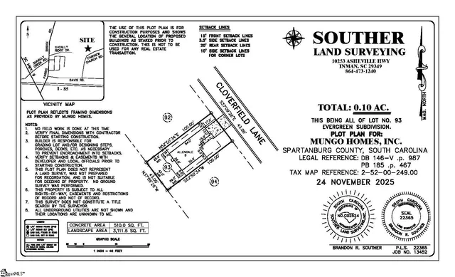 $202,500 | 123 Cloverfield Lane, Unit HOMESITE 93, Spartanburg, SC 29303
