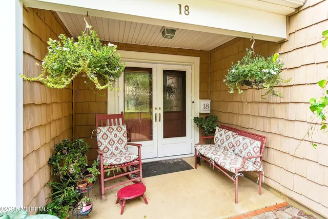 a outdoor living space with furniture