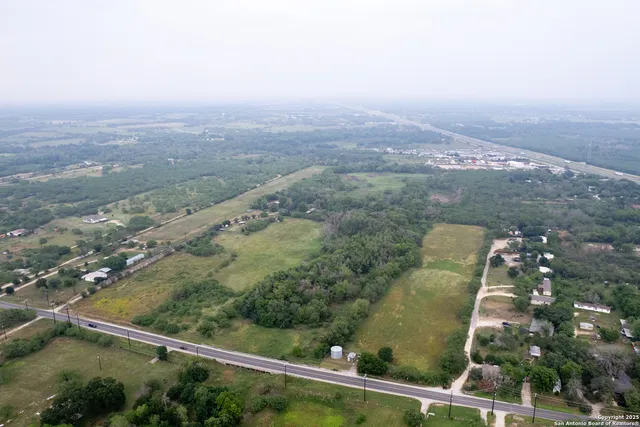 an aerial view of lake
