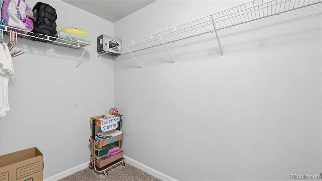 a view of small space with racks on the wall